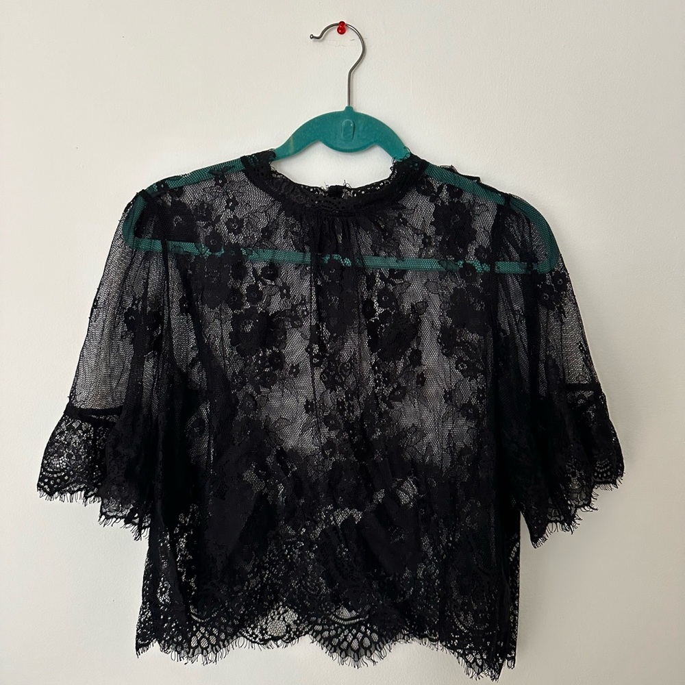 Y2K FOREVER 21 BLACK LACE TOP